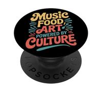 Musica Cibo Arte Alimentato dalla Cultura Mese del Patrimonio I PopSockets PopGrip Adesivo