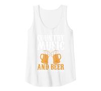 Musica Country e Birra per Donne Ecco perché Sono Qui Canotta, Donna, Bianco, S