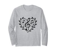 Musica cuore passione motivo musicista con chiave di violino Maglia a Manica