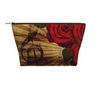 Musica d'epoca rosa grunge, Borsa da toilette Borsa per trucco Borsa per cosmetici Borsa da toilette da viaggio portatile