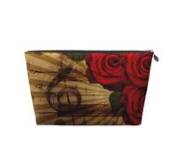 Musica d'epoca rosa grunge, Borsa da toilette Borsa per trucco Borsa per cosmetici Borsa da toilette da viaggio portatile