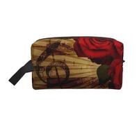 Musica d'epoca rosa grunge, Borsa per il trucco Borsa per cosmetici Borsa da viaggio portatile da viaggio Borsa per trucco Organizer