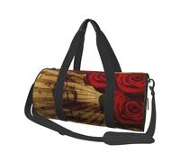 Musica d'epoca rosa grunge, Borsone da viaggio di grande capacità Borsa rotonda Borsa da viaggio sportiva Borsa da viaggio Borsa da fitness