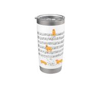 Musica divertente Golden Retriever che gioca con note e chiavi Bicchiere termico in acciaio inox doppia parete