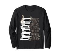Musica è la Via Divina Piano Citazione Maglia a Manica
