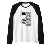 Musica è la Via Divina Piano Citazione Maglia con Maniche Raglan