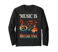 Musica è Medicina Arte Colorata Design Uomini Donne Maglia a Manica