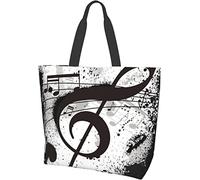 Musica Funny Cat Play The Violin Tote Bag Large Casual Women Shoulder Handbags Borse della spesa riutilizzabili per lavoro Shopping Viaggi Spiaggia