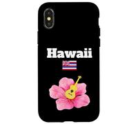 Musica hawaiana ibisco fiore chitarra Hawaii bandiera souvenir Custodia per iPhone X/XS