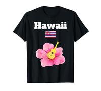 Musica hawaiana ibisco fiore chitarra Hawaii bandiera souvenir Maglietta