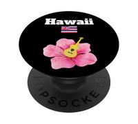 Musica hawaiana ibisco fiore chitarra Hawaii bandiera souvenir PopSockets PopGrip Adesivo