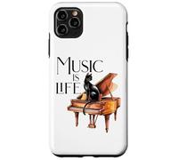 Musica is Life gatto sul pianoforte ali da concerto con scritta "Pianista" Custodia per iPhone 11 Pro Max