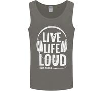 Musica Live Life Loud Rock N Rotolo Chitarra Uomo Canotta Maglia