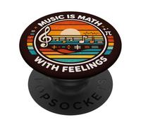 Musica Matematica Con Sentimenti Retro Tramonto Note PopSockets PopGrip Adesivo
