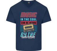 Musica Nell'Anima Ascoltata Dall'Universo Maglietta In Cotone A V Per Uomo