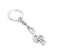 Musica nota forma lega ciondolo portachiavi portachiavi fascino borsa auto portafoglio appeso ornamenti regali chiave fibbia - argento elegante e popolare design professionale