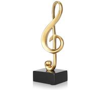 Musica Nota Ornamento Scultura, Pianoforte Statuetta Decorative Moderna Figurina, Decorazione musicale in resina dorata per per Porta Tv Scaffale Libro, 5,8 x 4,9 x 17,3 cm