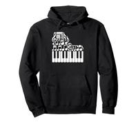 Musica Note Pianista Tastiera Pianoforte Pianisti Felpa con Cappuccio