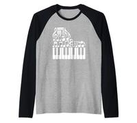 Musica Note Pianista Tastiera Pianoforte Pianisti Maglia con Maniche Raglan