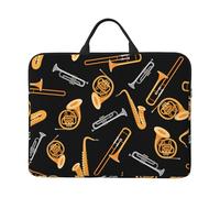 Musica per amanti del sassofono e del trombone, Custodia per laptop da 14 pollici, borsa per notebook, custodia per laptop, valigetta con maniglia