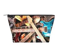 Musica per chitarra elettrica stampata, Borsa da toilette Borsa per trucco Borsa per cosmetici Borsa da toilette da viaggio portatile