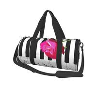 Musica Per Pianoforte Astratta E Fiori Di Rosa Rossa, Borsone da viaggio di grande capacità Borsa rotonda Borsa da viaggio sportiva Borsa da viaggio Borsa da fitness