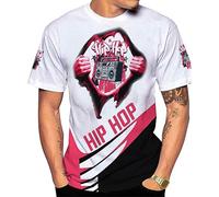 Musica Rap 3D Hip Hop Maglietta Uomo Maglietta T-Shirt Manica Corta Tee T-Shirt Casual Magliette Basic per Sport Palestra Hip-Hop 3XL