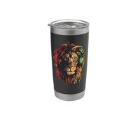 Musica Rasta & Reggae, Leone Con Cuffie, Orgoglio Giamaicano Bicchiere termico in acciaio inox doppia parete