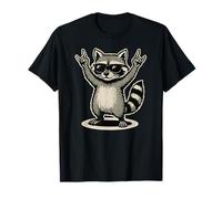 Musica Retro Raccoon Rock Maglietta