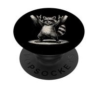 Musica Retro Raccoon Rock PopSockets PopGrip Adesivo