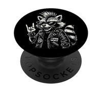 Musica Retro Raccoon Rock PopSockets PopGrip Adesivo