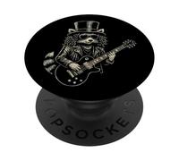Musica Retro Raccoon Rock PopSockets PopGrip Adesivo