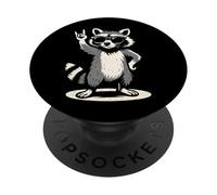 Musica Retro Raccoon Rock PopSockets PopGrip Adesivo