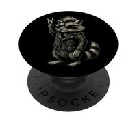 Musica Retro Raccoon Rock PopSockets PopGrip Adesivo