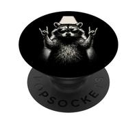 Musica Retro Raccoon Rock PopSockets PopGrip Adesivo