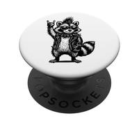 Musica Retro Raccoon Rock PopSockets PopGrip Adesivo