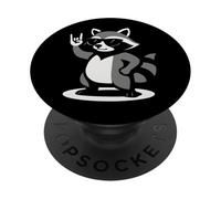 Musica Retro Raccoon Rock PopSockets PopGrip Adesivo