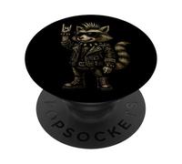 Musica Retro Raccoon Rock PopSockets PopGrip Adesivo
