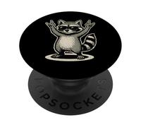 Musica Retro Raccoon Rock PopSockets PopGrip Adesivo