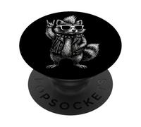 Musica Retro Raccoon Rock PopSockets PopGrip Adesivo