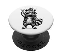 Musica Retro Raccoon Rock PopSockets PopGrip Adesivo