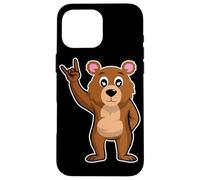 Musica rock retrò del simpatico orso bruno Custodia per iPhone 16 Pro Max
