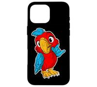 Musica rock retrò di Cute Red Parrot Custodia per iPhone 16 Pro Max