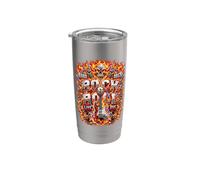 Musica Rock & Roll Skull Guitar Fire Heavy Sound Graphics Bicchiere termico in acciaio inox doppia parete
