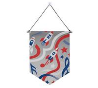 Musica Rosso Blu Bianco Banner Hanger per parete con asta telescopica banner stanza appeso decorazioni per feste per Festival & giorno speciale