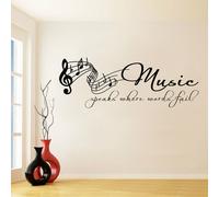 Musica Speaks Dove Words Fail Muro Adesivo Parete Vinile Transfer Contemporanea