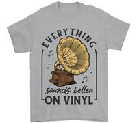 Musica Suoni Better Su Vinile Records Dj Uomo T-Shirt 100% Cotone