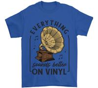 Musica Suoni Better Su Vinile Records Dj Uomo T-Shirt 100% Cotone