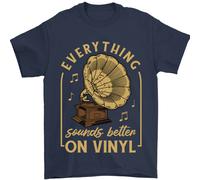 Musica Suoni Better Su Vinile Records LP Dj Uomo T-Shirt 100% Cotone