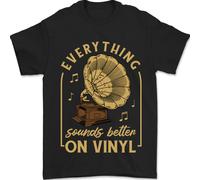 Musica Suoni Better Su Vinile Records LP Dj Uomo T-Shirt 100% Cotone